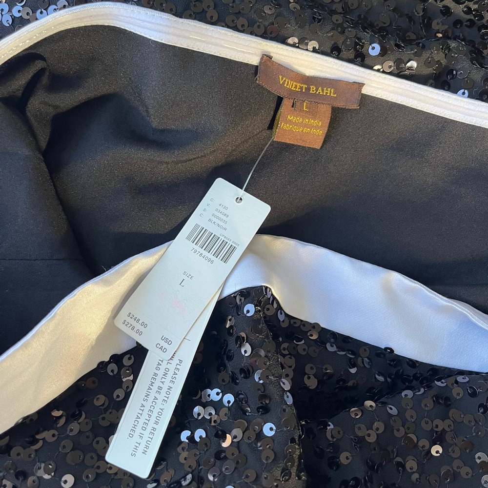 NWT Anthropologie Vineet Bahl Textured Sequin Mini Strapless Dress, L - Picture 7 of 9